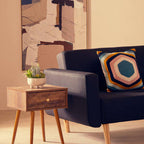 Hexagonal Design Embroidered Cushion | Bosie Ozella