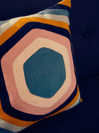 Hexagonal Design Embroidered Cushion | Bosie Ozella