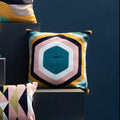Hexagonal Design Embroidered Cushion | Bosie Ozella