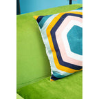 Hexagonal Design Embroidered Cushion | Bosie Ozella