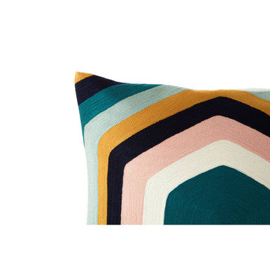 Hexagonal Design Embroidered Cushion | Bosie Ozella