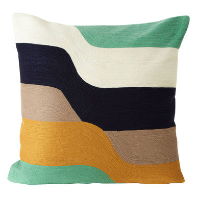 Wavy Stripes Embroidered Cushion | Bosie Ozella