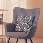 Black and White Square Embroidered Cushion | Bosie Ozella