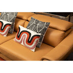 Black and White Square Embroidered Cushion | Bosie Ozella