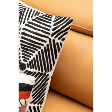 Black and White Square Embroidered Cushion | Bosie Ozella
