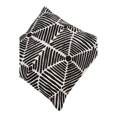 Black and White Square Embroidered Cushion | Bosie Ozella