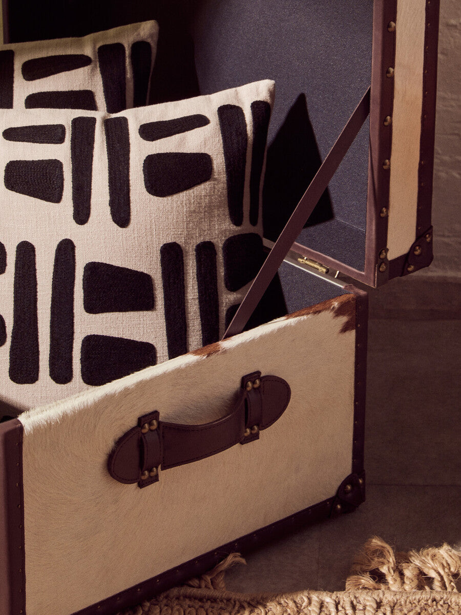 Natural and Black Square Cushion | Bosie Ozella