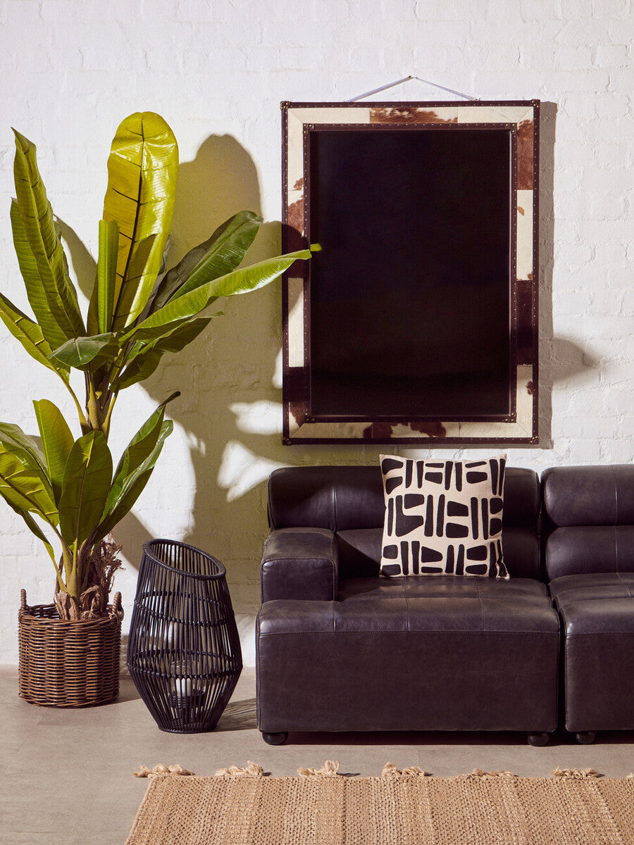 Natural and Black Square Cushion | Bosie Ozella