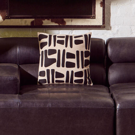 Natural and Black Square Cushion | Bosie Ozella