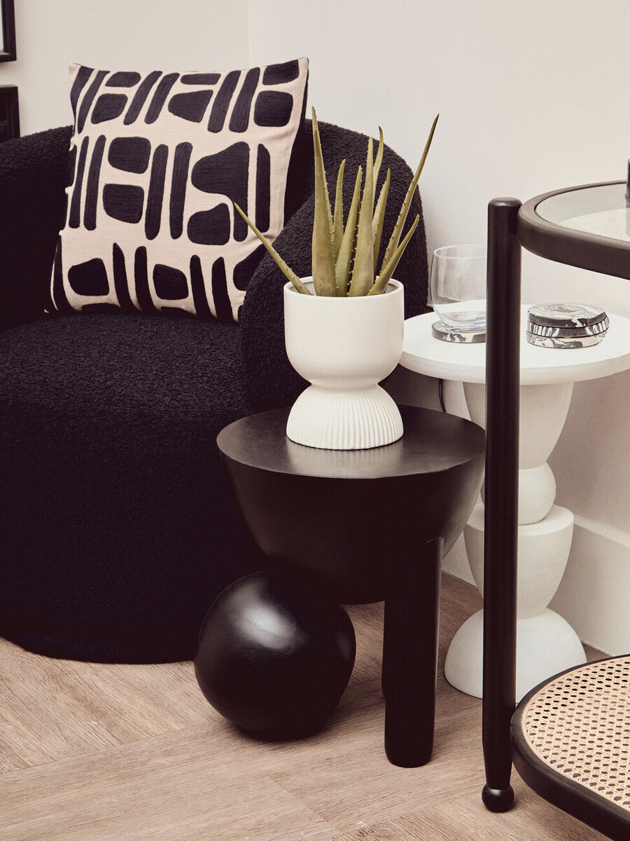 Natural and Black Square Cushion | Bosie Ozella