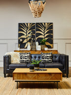 Natural and Black Square Cushion | Bosie Ozella