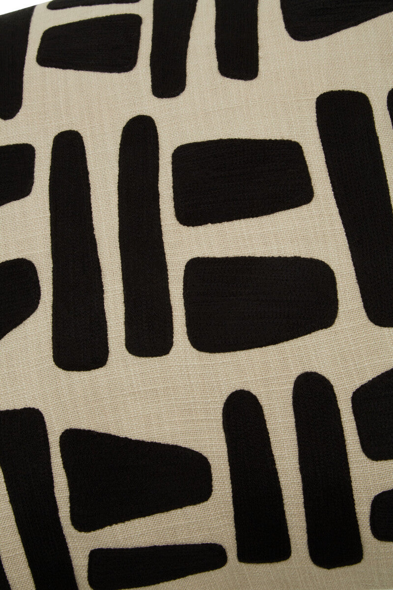 Natural and Black Square Cushion | Bosie Ozella