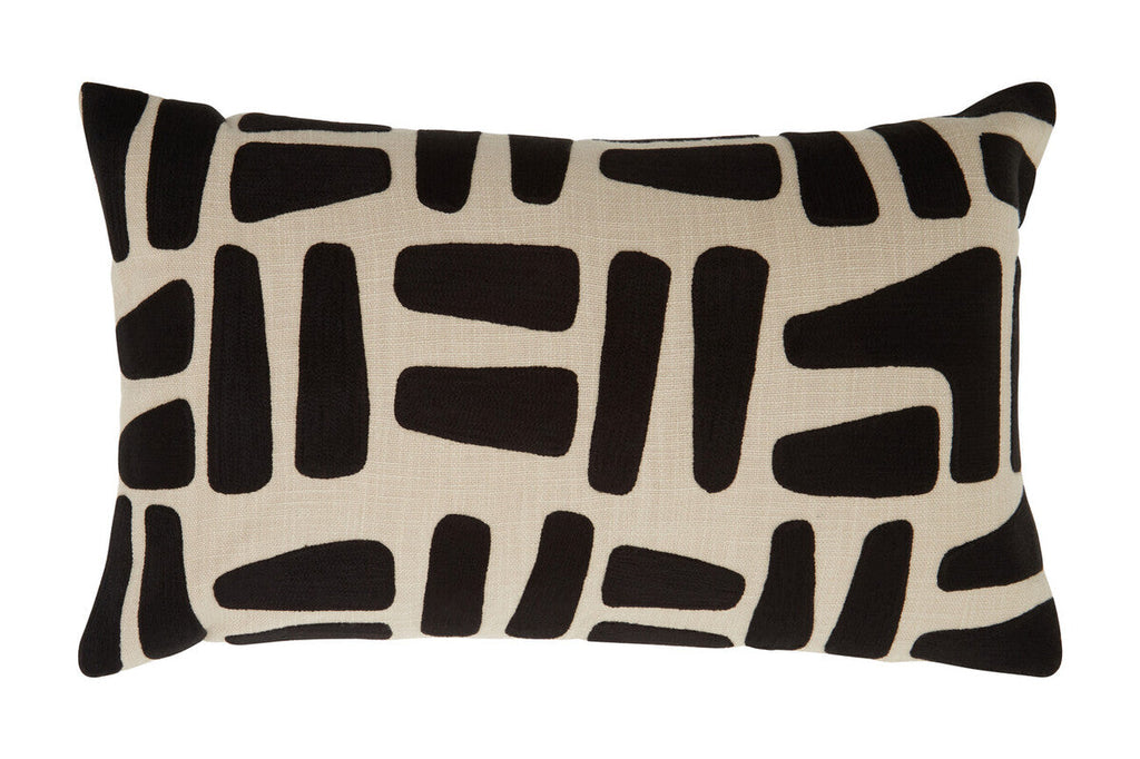 Natural and Black Rectangular Cushion | Bosie Ozella