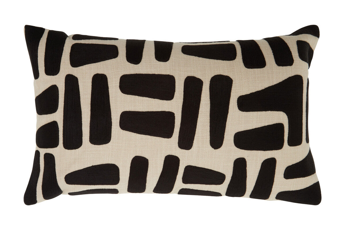 Natural and Black Rectangular Cushion | Bosie Ozella