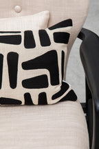 Natural and Black Rectangular Cushion | Bosie Ozella