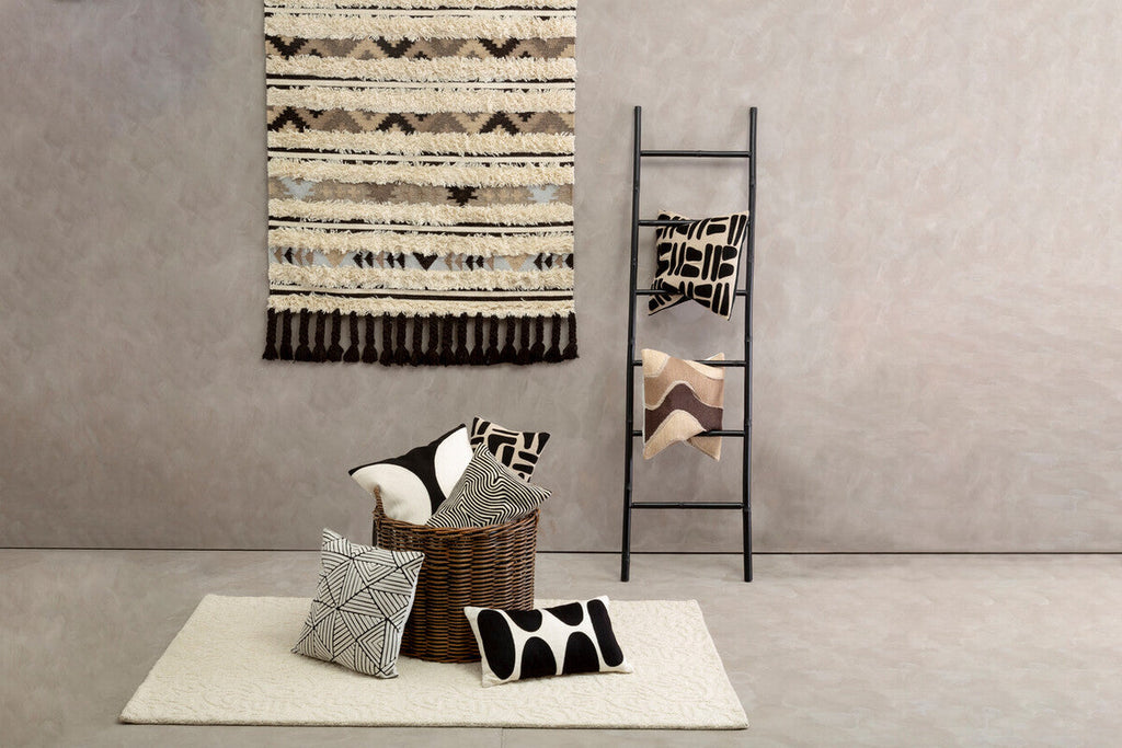 Natural and Black Rectangular Cushion | Bosie Ozella