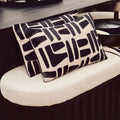 Natural and Black Rectangular Cushion | Bosie Ozella