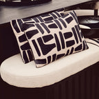 Natural and Black Rectangular Cushion | Bosie Ozella