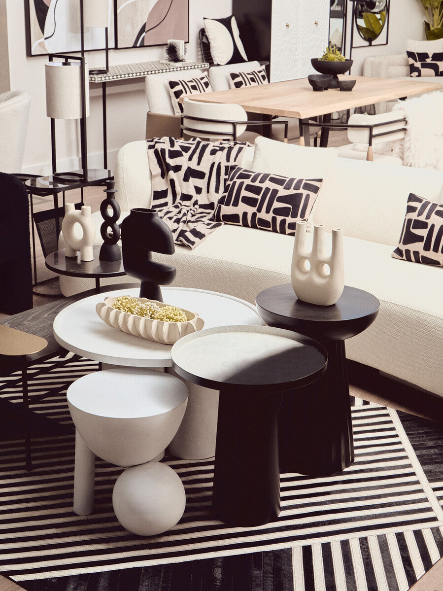 Natural and Black Rectangular Cushion | Bosie Ozella