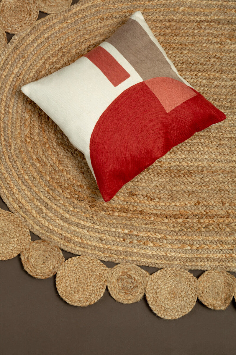 Red and White Tonal Cushion | Bosie Ozella