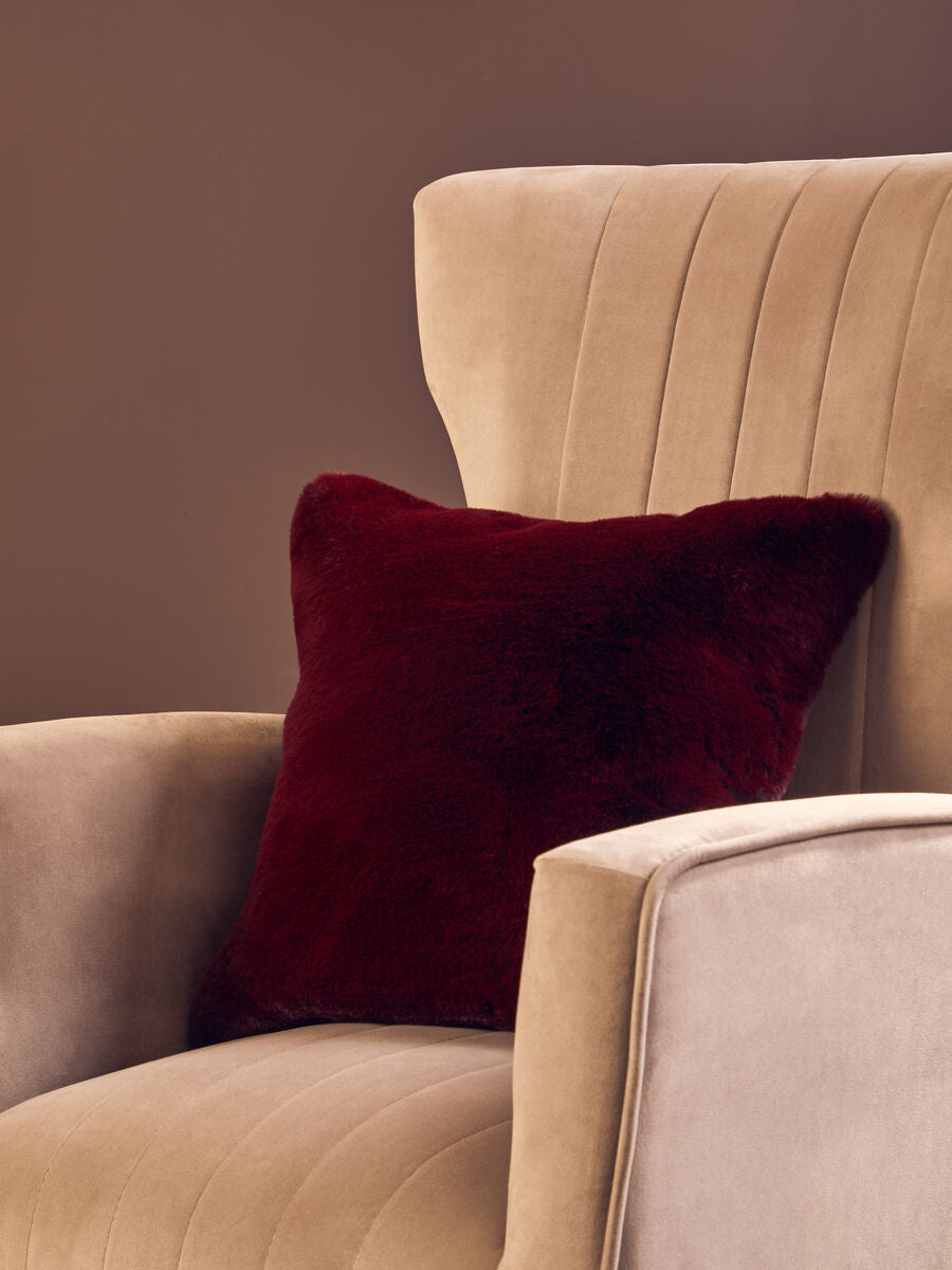 Bosie Red Wine Square Cushion | Lamina
