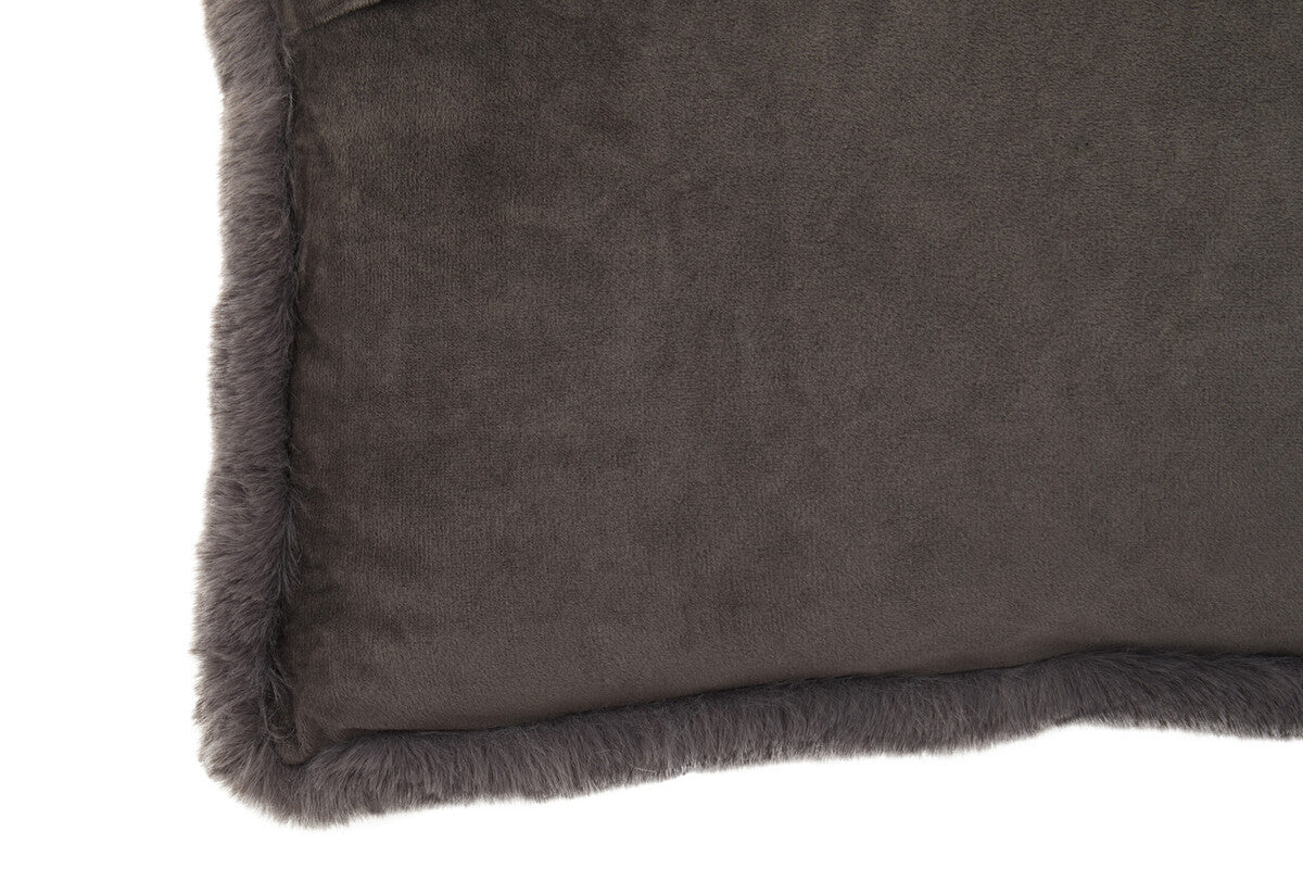 Bosie Grey Rectangular Fur Cushion | Lamina