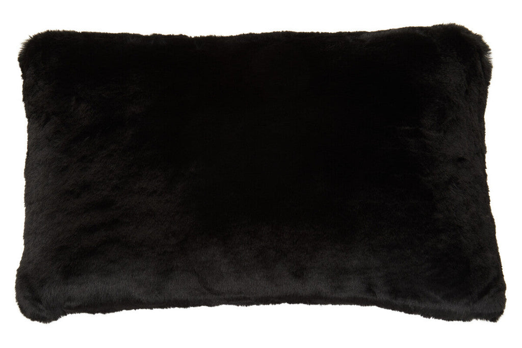 Bosie Black Rectangular Fur Cushion | Lamina