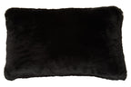 Bosie Black Rectangular Fur Cushion | Lamina