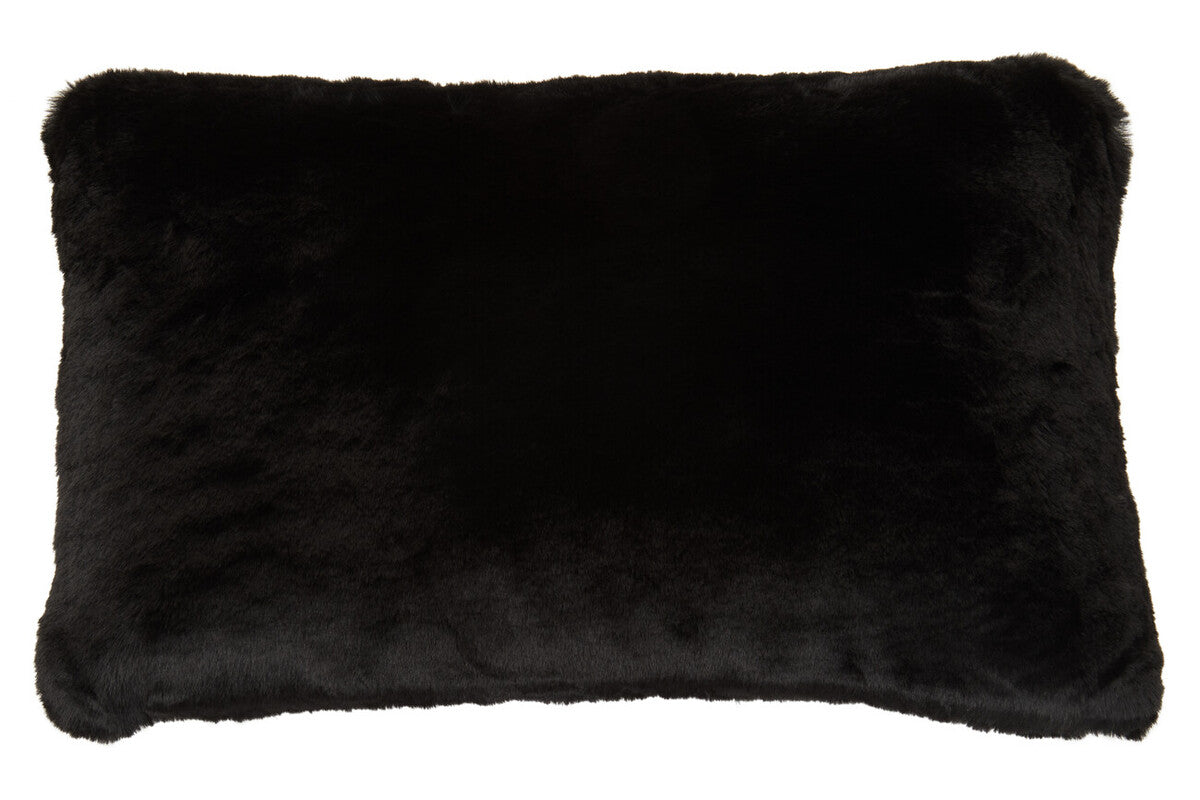 Bosie Black Rectangular Fur Cushion | Lamina