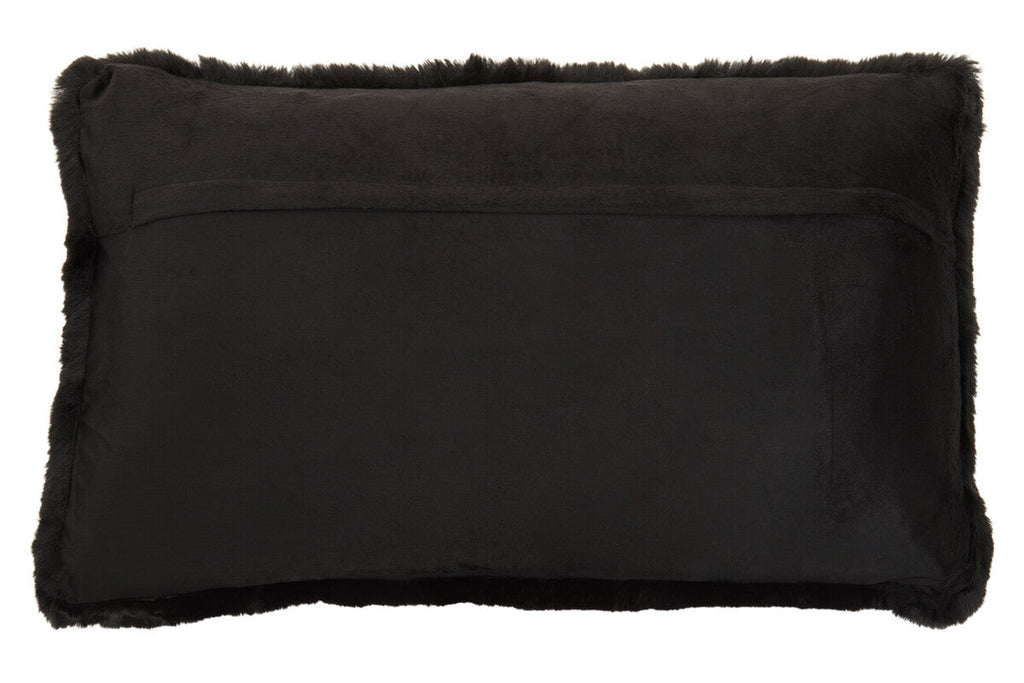 Bosie Black Rectangular Fur Cushion | Lamina