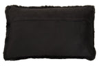 Bosie Black Rectangular Fur Cushion | Lamina