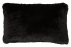 Bosie Black Rectangular Fur Cushion | Lamina