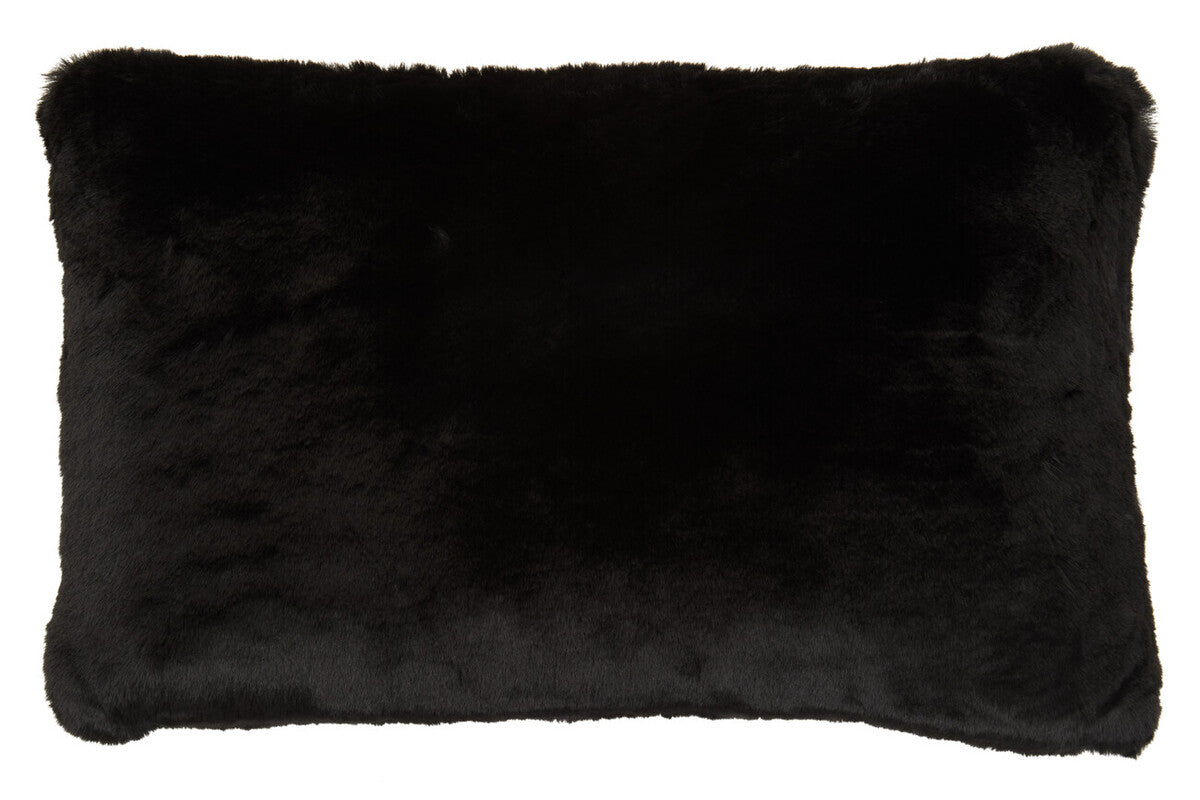 Bosie Black Rectangular Fur Cushion | Lamina