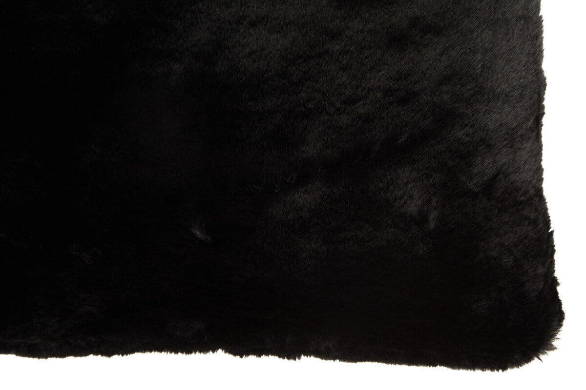 Bosie Black Rectangular Fur Cushion | Lamina