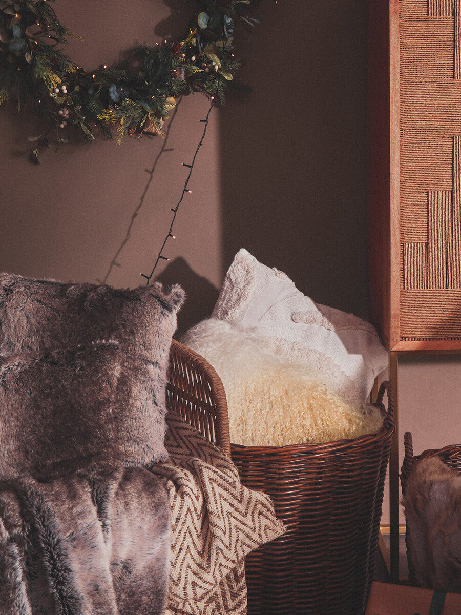 Bosie Mocha Ombre Fur Throw | Lamina