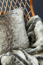 Bosie Mocha Ombre Square Fur Cushion | Lamina