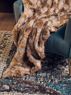 Bosie Grey and Natural Fur Throw | Lamina