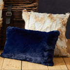 Bosie Grey and Natural Square Fur Cushion | Lamina