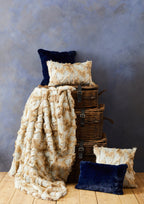 Bosie Grey and Natural Square Fur Cushion | Lamina