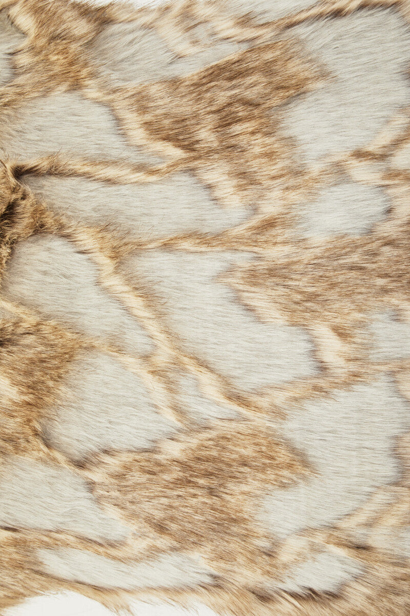 Bosie Grey and Natural Square Fur Cushion | Lamina