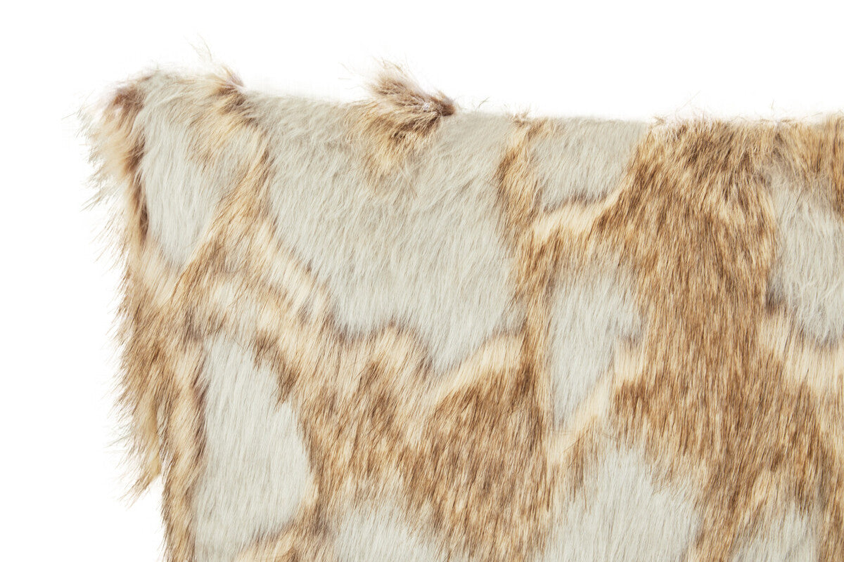 Bosie Grey and Natural Fur Cushion | Lamina