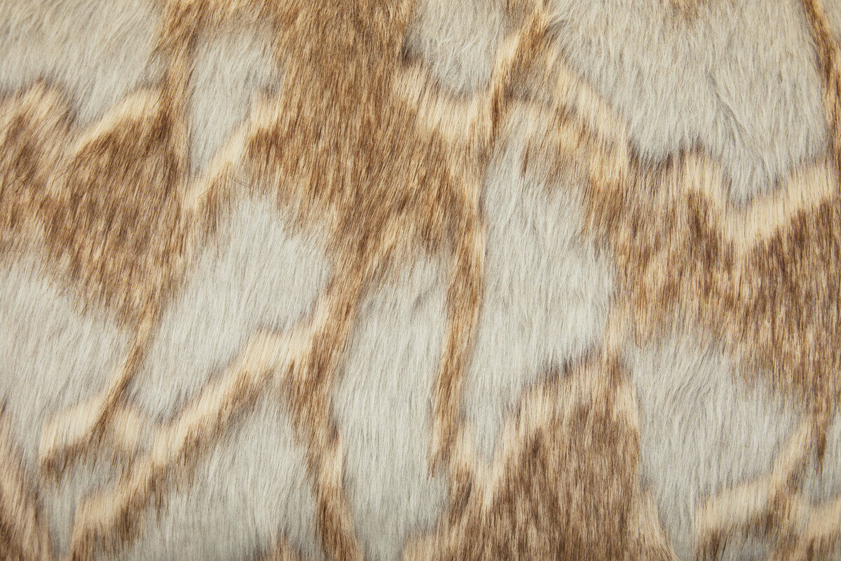 Bosie Grey and Natural Fur Cushion | Lamina