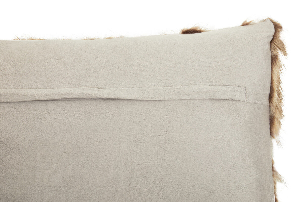 Bosie Grey and Natural Fur Cushion | Lamina