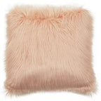 Bosie Faux Fur Pink Square Cushion | Mongolian
