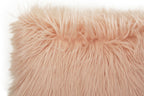 Bosie Faux Fur Pink Square Cushion | Mongolian