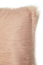 Bosie Faux Fur Pink Square Cushion | Mongolian
