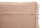 Bosie Faux Fur Pink Square Cushion | Mongolian