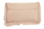 Bosie Faux Fur Pink Rectangular Cushion | Mongolian