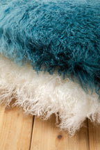 Bosie Real Fur White Square Cushion | Mongolian