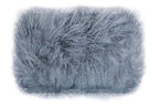 Bosie Real Fur Grey Rectangular Cushion | Mongolian